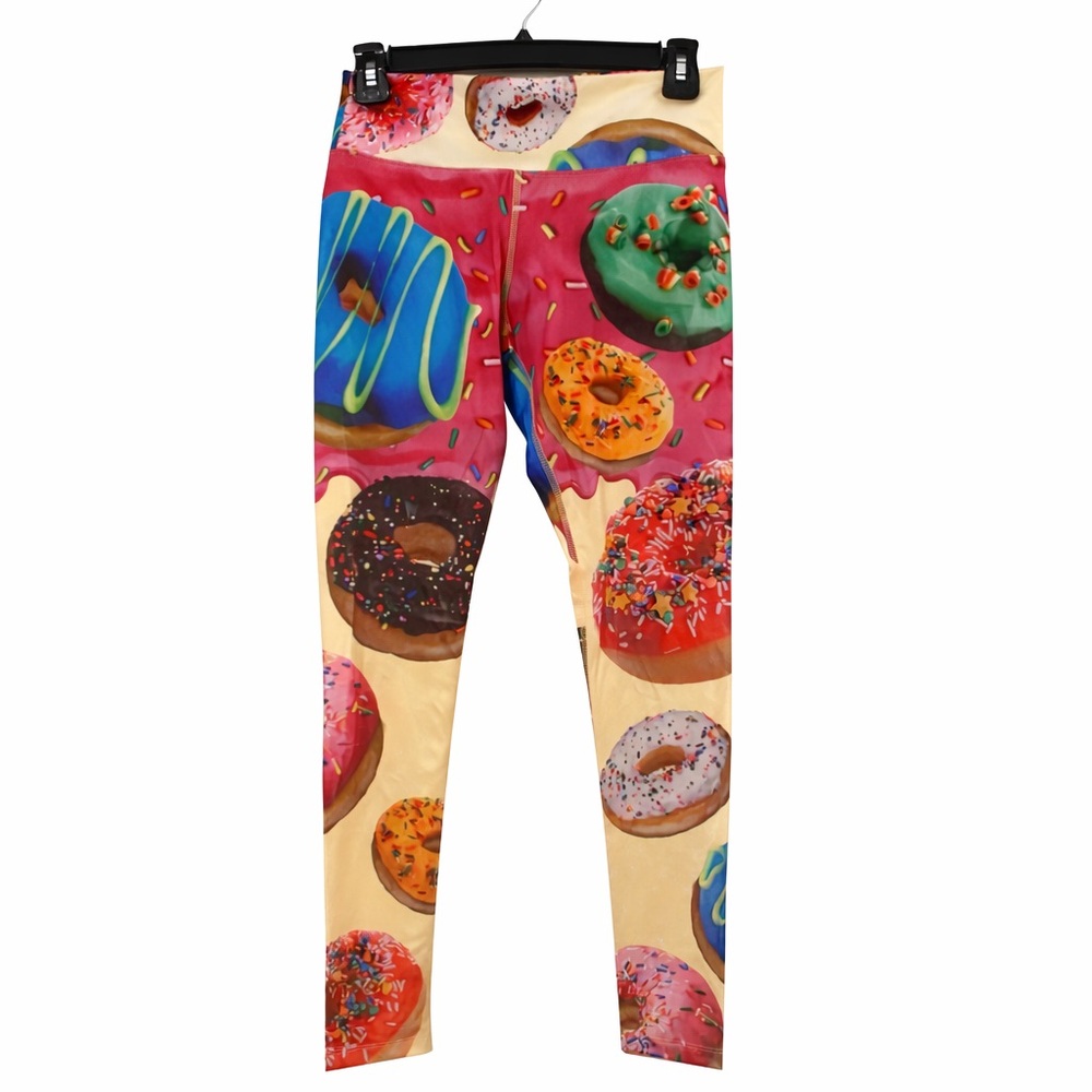 🍩 Sleefs Donuts Print Leggings Small S Colorful Fun Dessert Print Tights 🍩